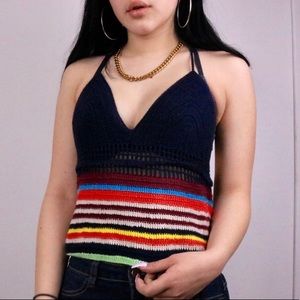 🌈 ZARA KNIT MULTICOLOUR CROP TOP 🌈